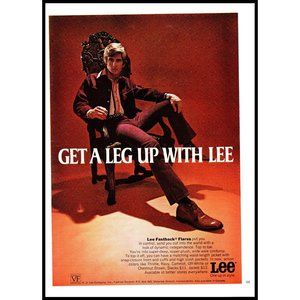 1970 Lee Clothing Fastback Flare Leg Pants Vintage Print Ad Corduroy Wall Art